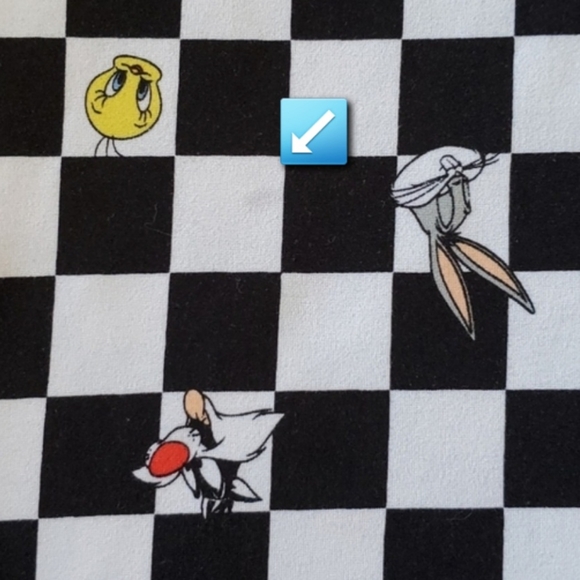 LOONEY TUNES Tweety Bugs Daffy Sylvester short sleeve checkerboard tee M 7-9 - Picture 7 of 7